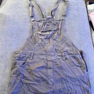 American Eagle Outfitters Gray Denim Overalls